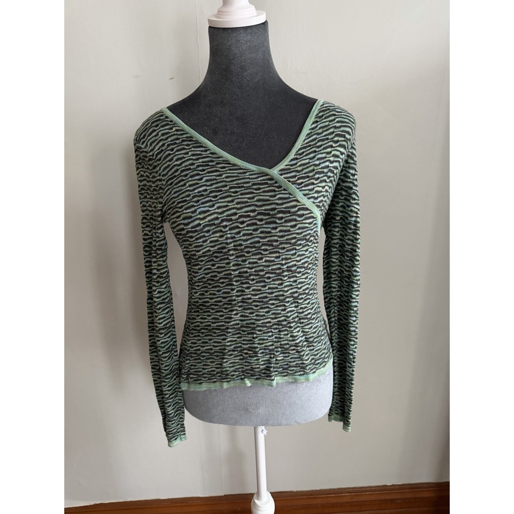 Y2K Funky‎ Pattern Festival Long Sleeve Top. M, Indie Boho 90's